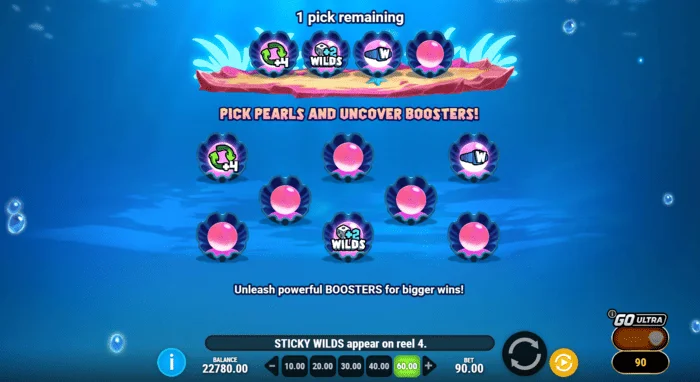 Manta Mayhem – valg av boostere før Free Spins