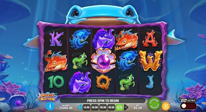 Manta Mayhem – spillskjerm med hjul og en djevelrokke