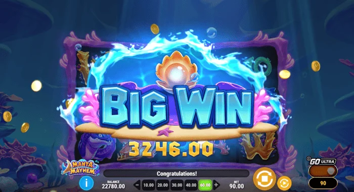 Manta Mayhem – stor gevinst i Free Spins med x10 multiplikator